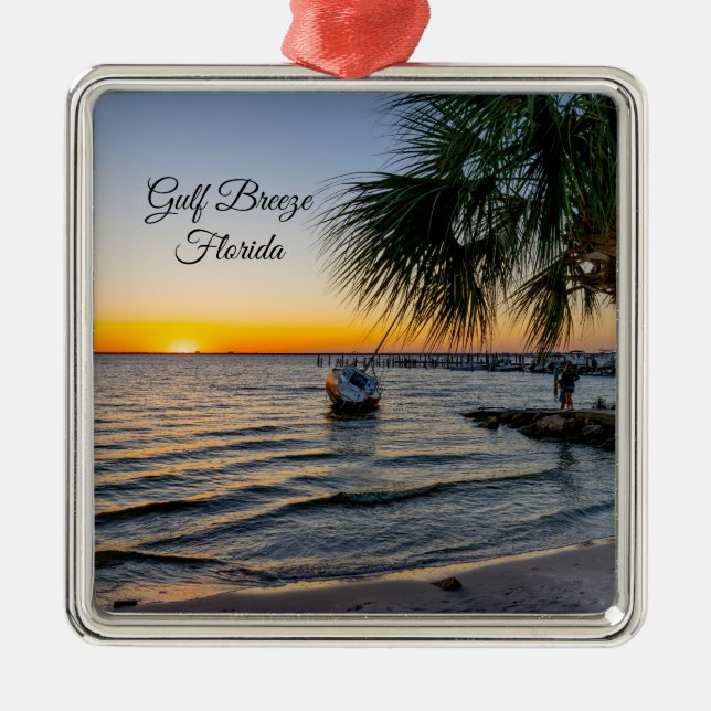 Bukt Breeze Florida Sunset Square Ornament (Framsidan)