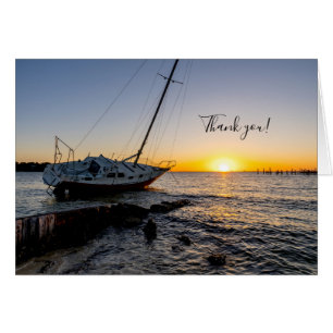 Bukt Breeze Sailboat Jetty Sunset - tackkort OBS Kort