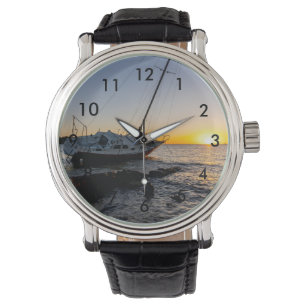 Bukt Breeze Sailboat och Jetty Sunset Wrist Watch Armbandsur