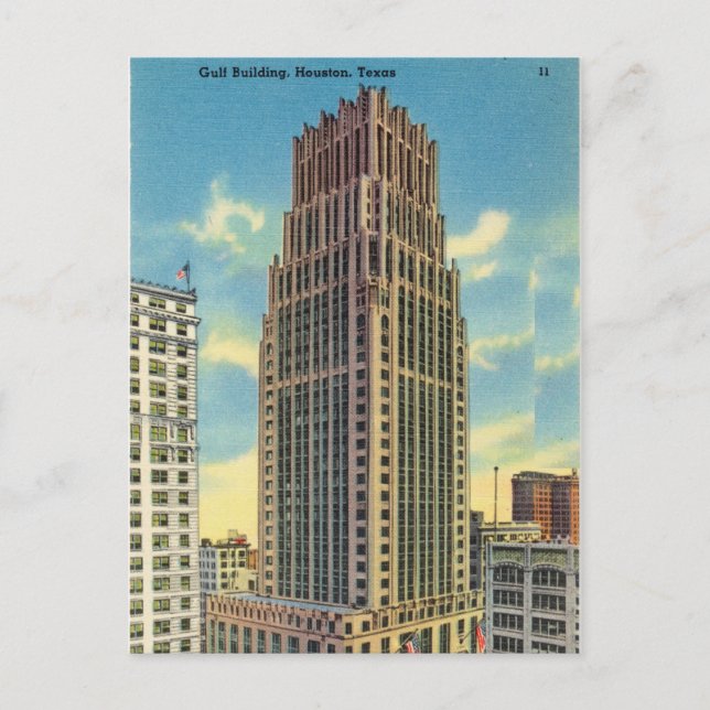 Bukt Byggnad, Houston, Texas Vykort (Framsida)