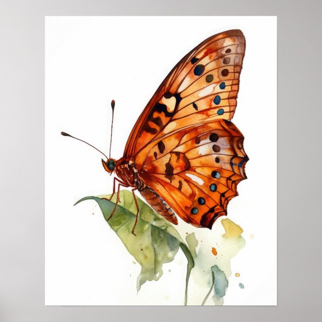 Bukt Fritillary Butterfly Art Print Poster (Framsidan)