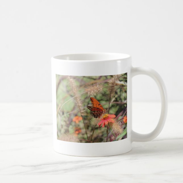Bukt Fritillary på Zinnia Kaffemugg (Höger)