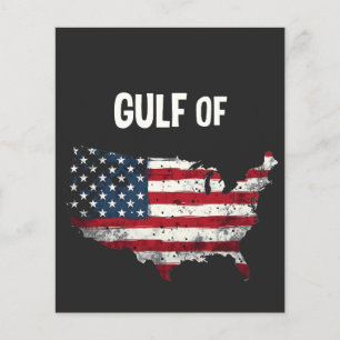 Bukt i Amerika Lustigt Trump USA Karta Flagga Flygblad