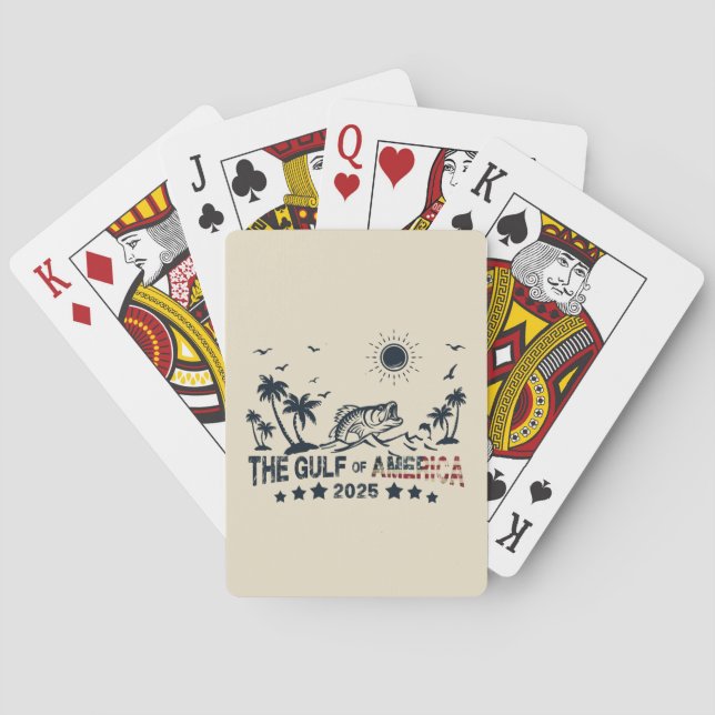 Bukt i Amerika som fiskar Patriotic American flagg Casinokort (Baksidan)