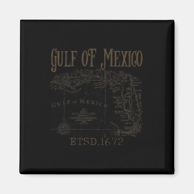 Bukt i Förenta staterna, udda Bukt i Mexiko Flagga Magnet (Framsidan)