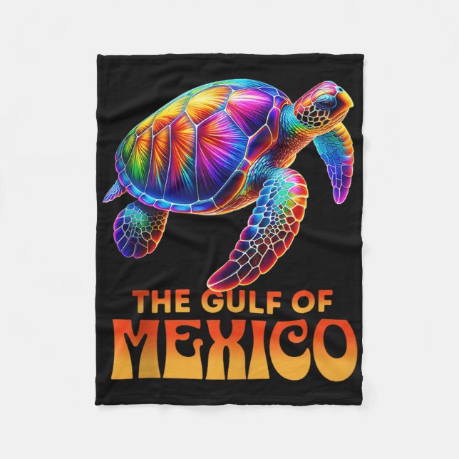 Bukt i Mexiko Edm Music Rave Dance Sea Turtle Fleecefilt (Framsidan)