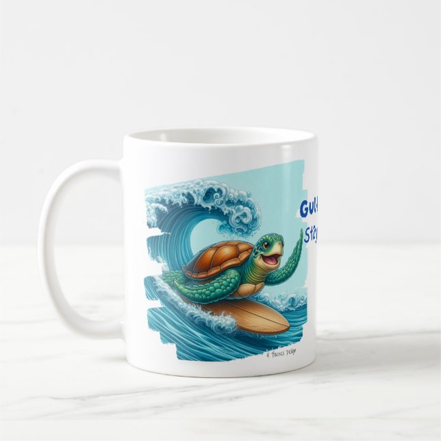 Bukt i Mexiko Stanna Salty & ResistSea Turtle Kaffemugg (Vänster)