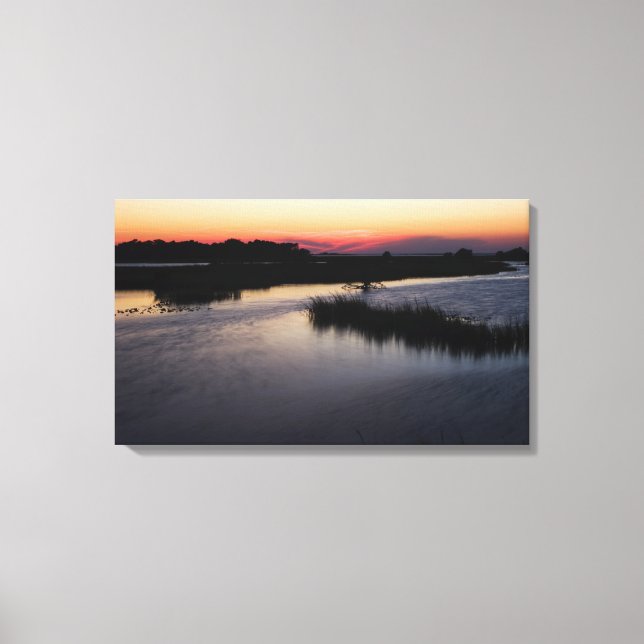 Bukt i Mexiko Sunset på Tri-Panel Canvas (Framsida)