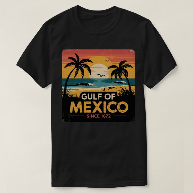 Bukt i Mexiko Vintage Sunset T-Shirt (Design framsida)