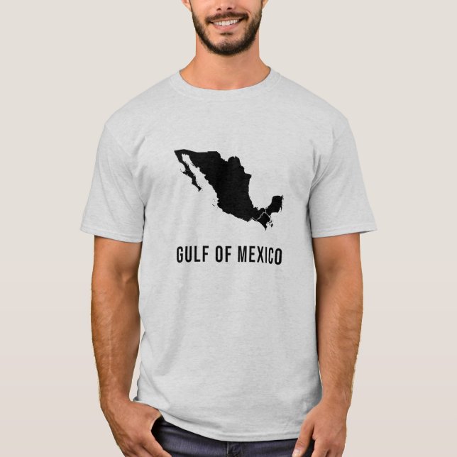 Bukt i Mexikos minimalistiska Karta-design T Shirt (Framsida)