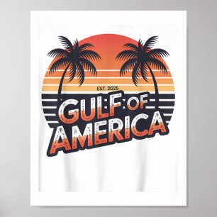 Bukt i USA 2025 Retro American Flagga Mexico Poster