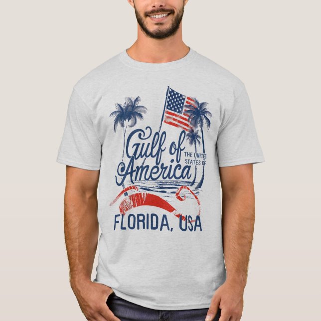 Bukt i USA Amerika 2025 Florida American Flagga T Shirt (Framsida)