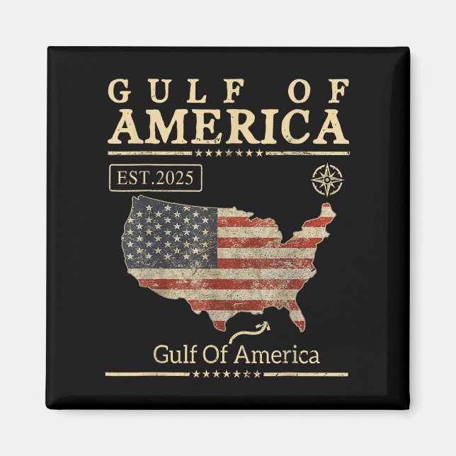 Bukt i USA Est 2025 Amerikanska Flagga Bukt Magnet (Framsidan)