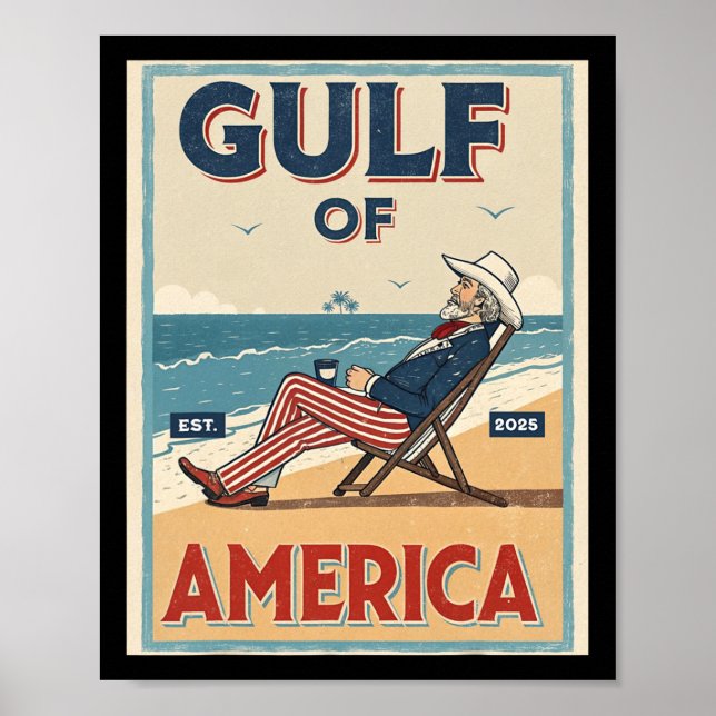 Bukt i USA Est. 2025 Farbror Sam Patriotic Poster (Framsidan)