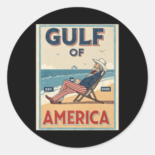 Bukt i USA Est. 2025 Farbror Sam Patriotic Runt Klistermärke