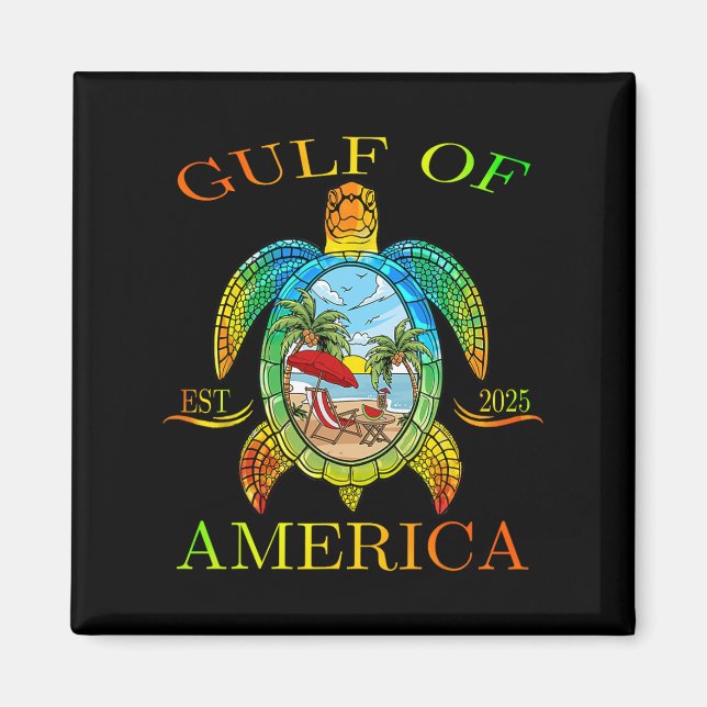 Bukt i USA Est 2025 Funny Turtle Magnet (Framsidan)