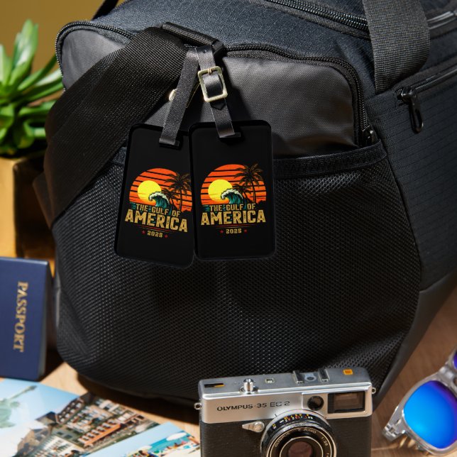 Bukt i USA Est 2025 Retro Vintage Bagagebricka (Fram & Baksida)
