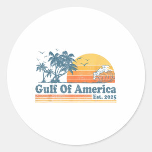 Bukt i USA Est 2025 Retro Vintage Beach me Runt Klistermärke