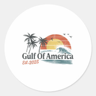 Bukt i USA Est 2025 Retro Vintage Beach Runt Klistermärke