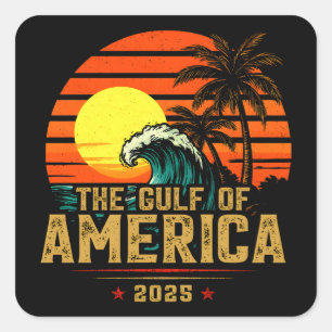 Bukt i USA Est 2025 Retro Vintage Fyrkantigt Klistermärke