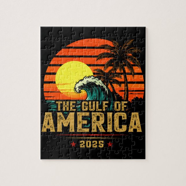Bukt i USA Est 2025 Retro Vintage Pussel (Vertikal)