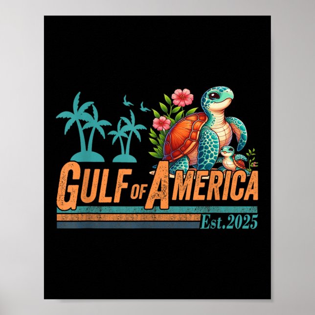 Bukt i USA Est 2025 Turtle Bukt Mexiko Poster (Framsidan)
