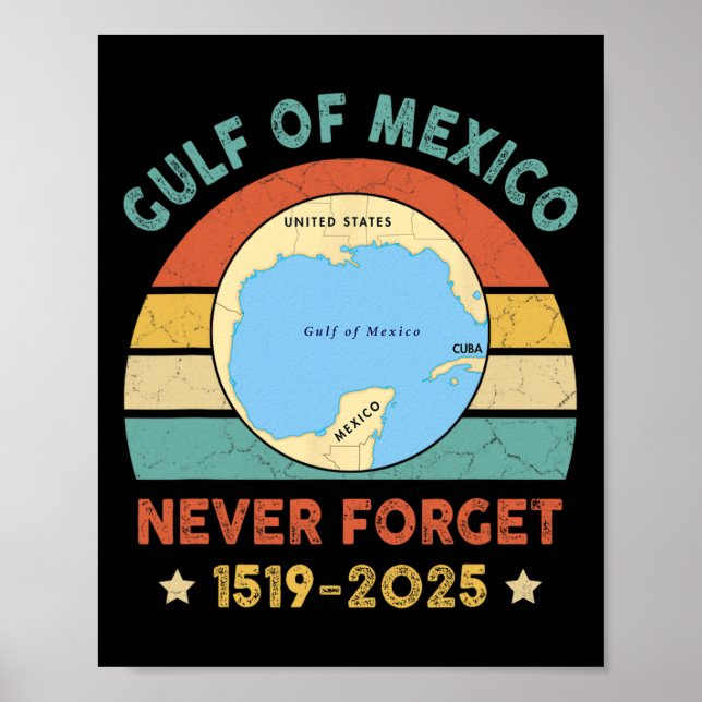 Bukt i USA, Förenta staternas luddiga Bukt i Mexik Poster (Framsidan)
