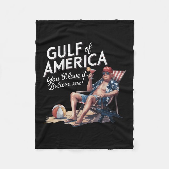 Bukt i USA Lustigt Trump USA Beach Fleecefilt (Framsidan)