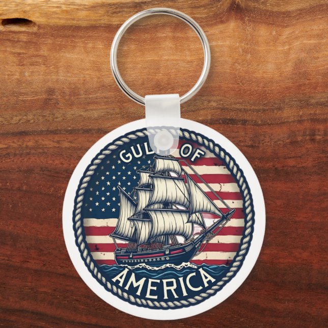 Bukt i USA Patriotic Nyckelring (Framsida)