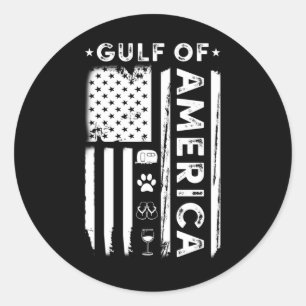 Bukt i USA:s Vintage American Flagga Camping Runt Klistermärke