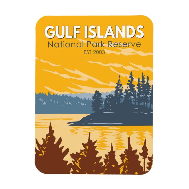 Bukt Islands nationalpark Reserve Canada Vintage Magnet (Vertikal)