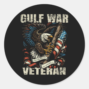 Bukt Krig Veteransk patriotisk Eagle USA flagga-de Runt Klistermärke