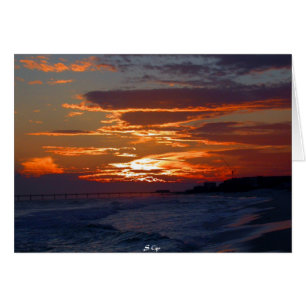 Bukt Kusten Florida Sunset Hälsningskort