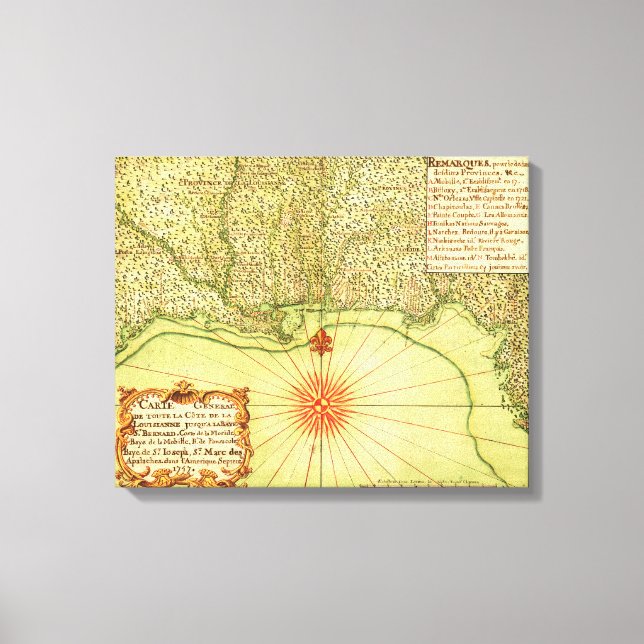 Bukt Kusten i Förenta staternaPanoramiska Karta Canvastryck (Framsida)