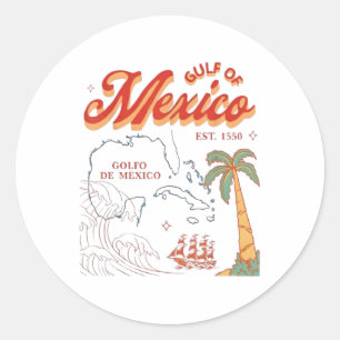 Bukt Mexiko Shirt Bukt of US America 2025 Flagga M Runt Klistermärke