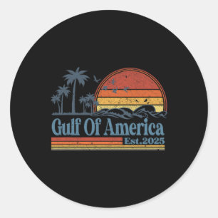 Bukt of US America Est 2025 Retro Vintage Beach Runt Klistermärke