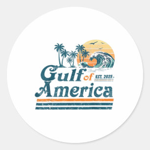 Bukt of US America Est 2025 Retro Vintage Beach Runt Klistermärke