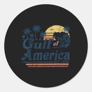 Bukt of US America Est 2025 Retro Vintage Beach Runt Klistermärke