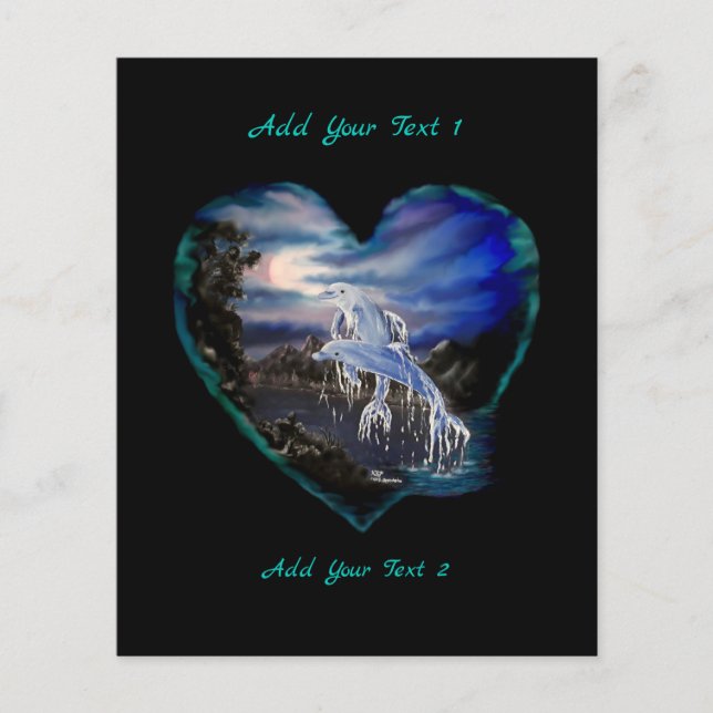 Bukt på natten, delfinens kärlek flygblad (Framsidan)