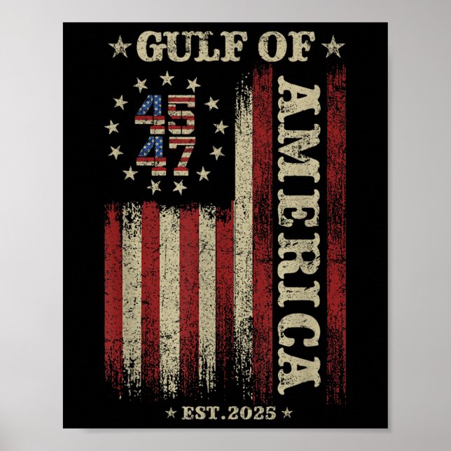 Bukt Retro of America Est 2025 USA American Flagga Poster (Framsidan)