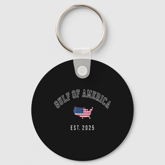 Bukt Retro of USA Est 2025 American Flagga Nyckelring (Framsida)