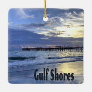 Bukt Shoes Alabama Beach Sunrise Pier Julgransprydnad Keramik
