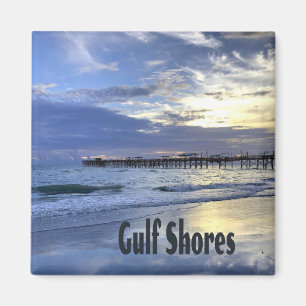 Bukt Shoes Alabama Beach Sunrise Pier Magnet