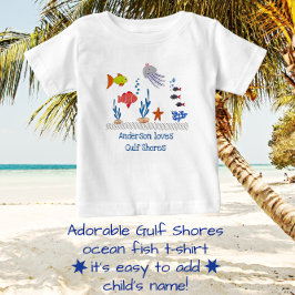 Bukt Shores, AL Roligt Ocean Fish with Child's Nam T Shirt