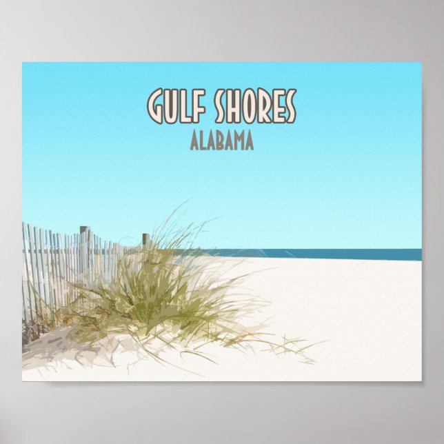 Bukt Shores Alabama Beach Poster (Framsidan)