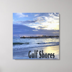 Bukt Shores Alabama Beach Sunrise Pier Canvastryck