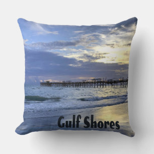 Bukt Shores Alabama Beach Sunrise Pier Kudde