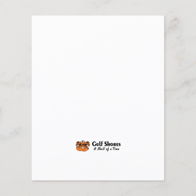 Bukt Shores Alabama Crab Flygblad (Baksidan)