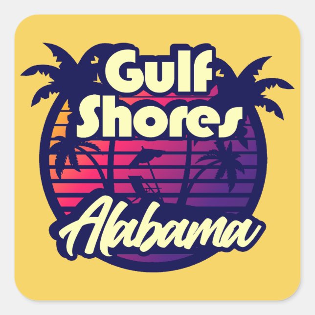 Bukt Shores Alabama Fyrkantigt Klistermärke (Framsida)
