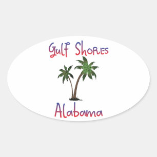 Bukt Shores Alabama Ovalt Klistermärke